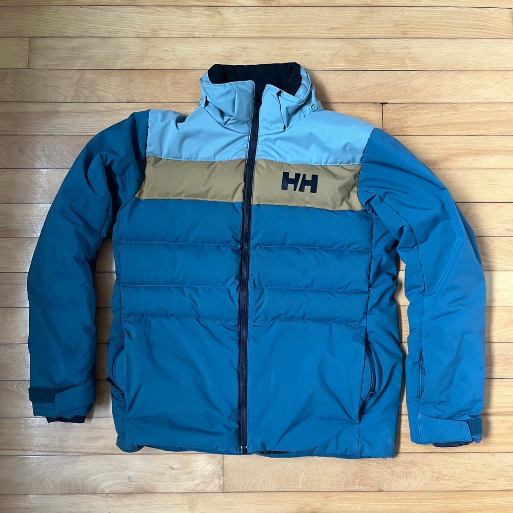 Helly Hansen Kids Size 14 Blue Colorblock Puffer Jacket Insulated Ski Coat HH
